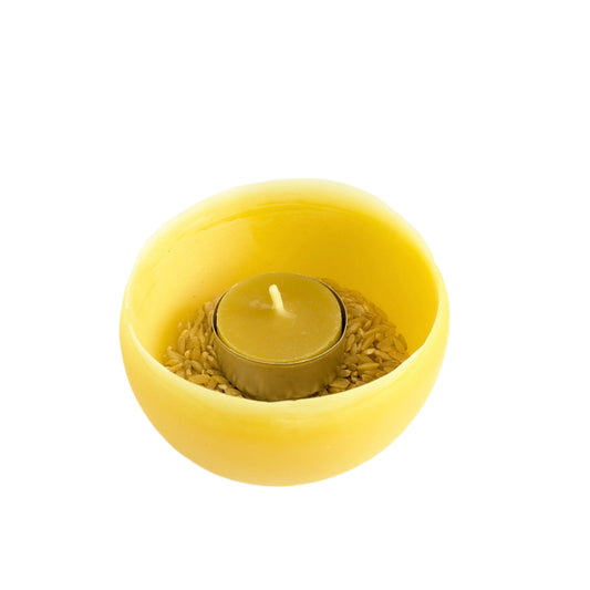 Hand-Poured beeswax candle holder