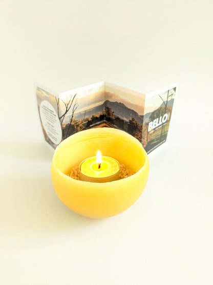 Hand-Poured beeswax candle holder
