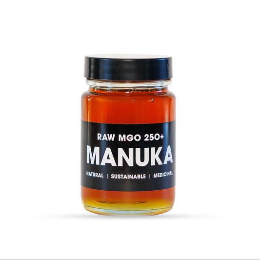 Jar of medicinal Manuka honey MGO 250+